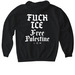 F ICE FREE PALESTINE, a Black Gildan Softstyle Pullover Hoodie (back-view)
