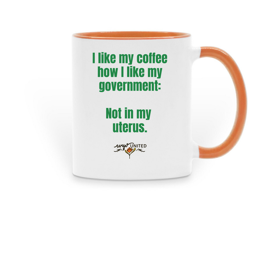 I like my coffee..., a Orange Two-Tone Ceramic Mug