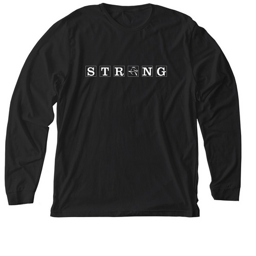 STRONG, a Solid Black Blend Premium Long Sleeve Tee