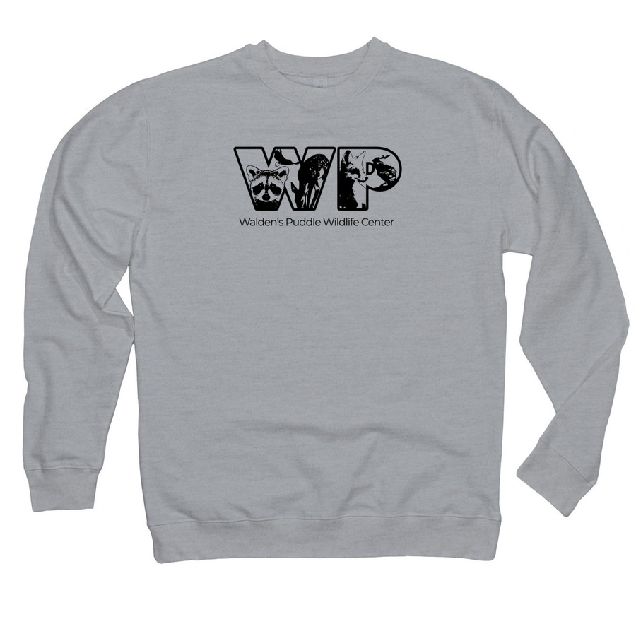 Walden's Puddle Logo, a Grey Heather Midweight Crewneck Sweatshirt