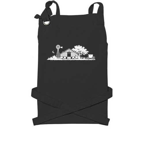 The Little Ideas Farm Classic - Apron, a Black Cotton Canvas Pocket Apron