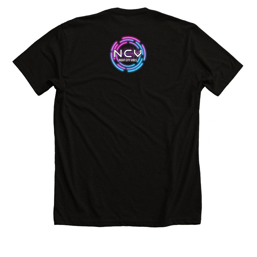 VOX - Updated Logo, a Solid Black Blend Premium Unisex Tee (back-view)