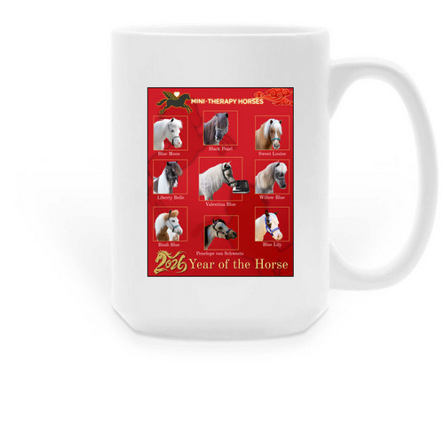 2026 Year of the Horse, a White Large Coffee Mug