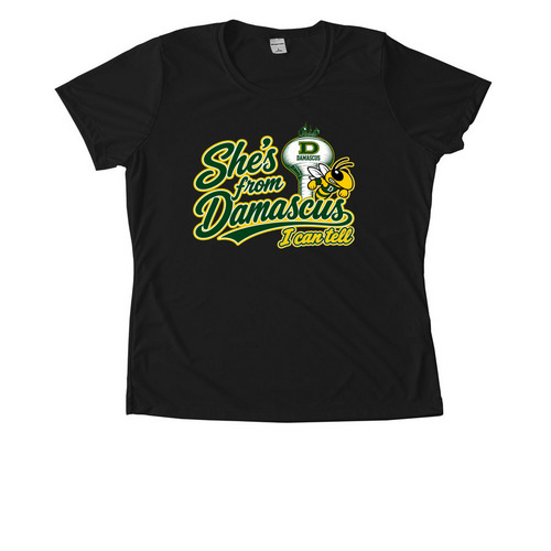She's from Damascus (Performance tees), a Black Women's Performance Tee