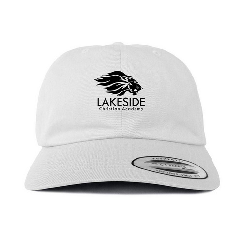 LCA Classic Baseball Cap Black and White, a White Printed Classic Baseball Cap