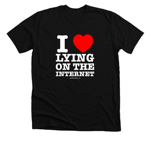 I HEART LYING (white ver), a Solid Black Blend Premium Unisex Tee