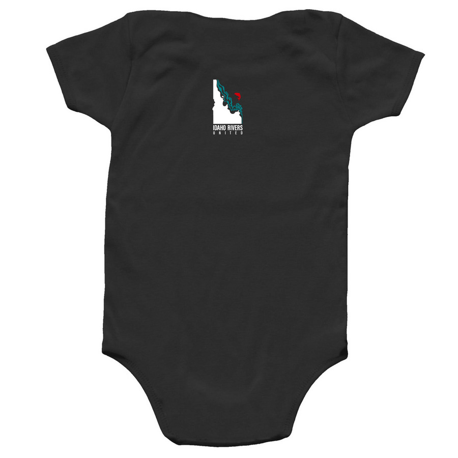 For future generations - baby onsie, a Black Infant Onesie (back-view)