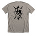 Left side with backup, a Heather Stone Premium Unisex Tee (back-view)