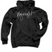 Playwright Shirt Boldly Handwritten&nbsp;in White, a Black Pullover Hoodie