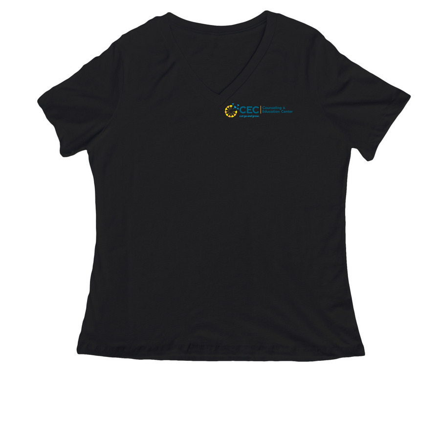 Let Go & Grow, a Black Women's Relaxed V-Neck Tee