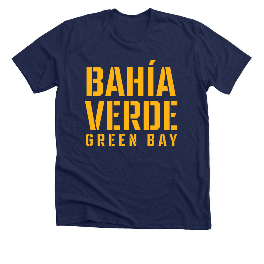 Bah?a Verde Green Bay Classic Gold, a Solid Navy Blend Premium Unisex Tee