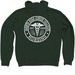 SRJC Nursing Caduceus (Front & Back), a Heather Forest Zip Up Hoodie (back-view)