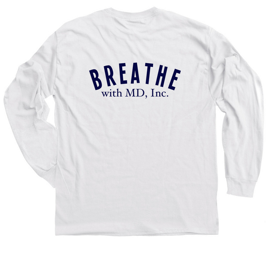 Living Ventilated is my jam (shirt), a White Classic Long Sleeve Tee (back-view)
