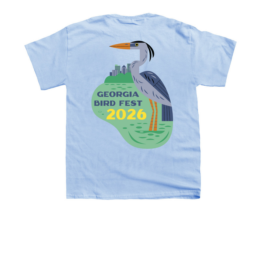 Georgia Bird Fest 2026 T-Shirt, a Light Blue Youth Unisex Tee (back-view)