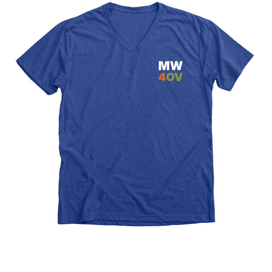MW4OV Tees, a Heather True Royal Premium V-Neck Tee