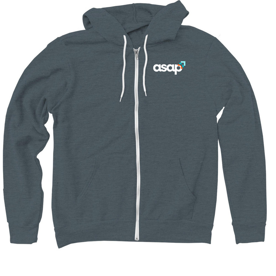 ASAP Zip Hoodie, a Heather Slate Zip Up Hoodie