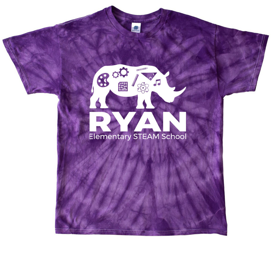 Snazzy New Ryan Spirit Shirts, a Purple Classic Tie Dye Tee