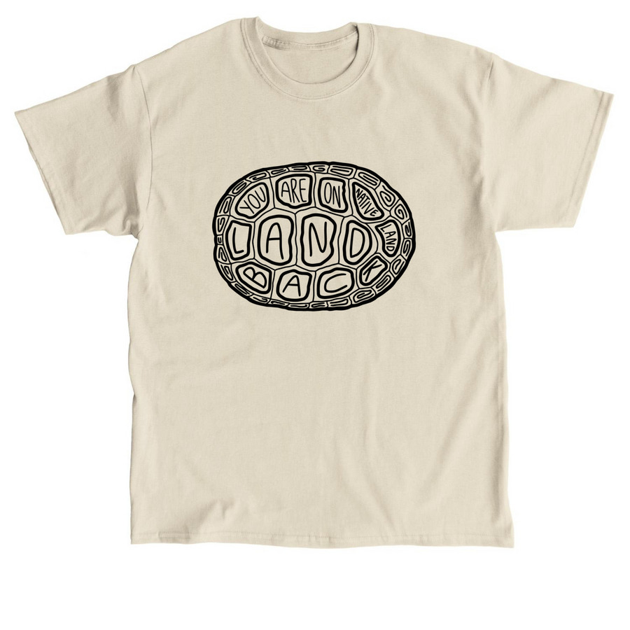 LAND BACK for Indigenous Food Forest, a Sand Classic Unisex Tee