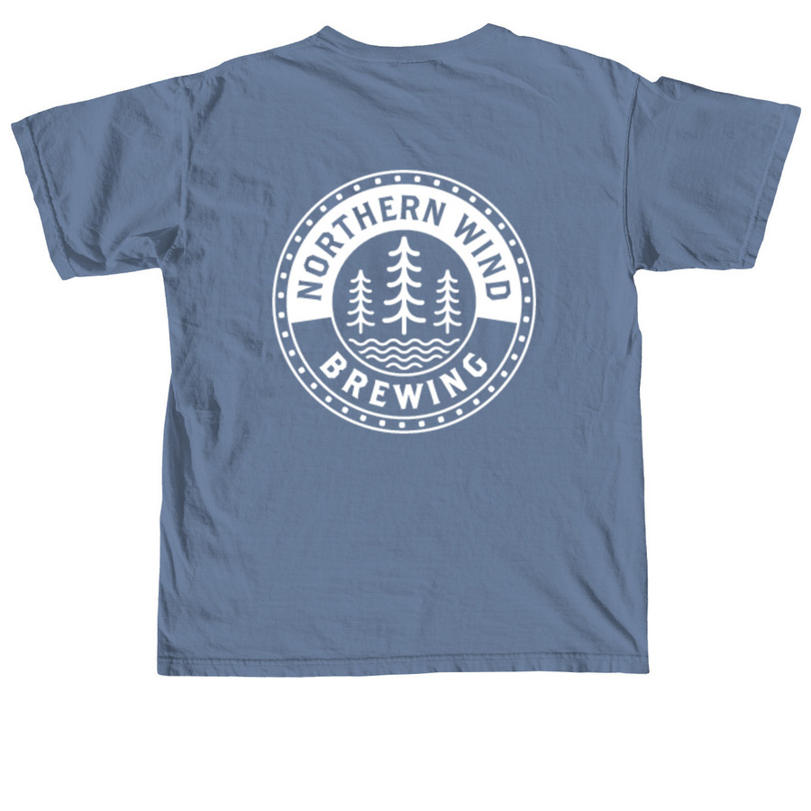 Northern Wind Brewing, a Blue Jean Comfort Colors Unisex Tee (back-view)