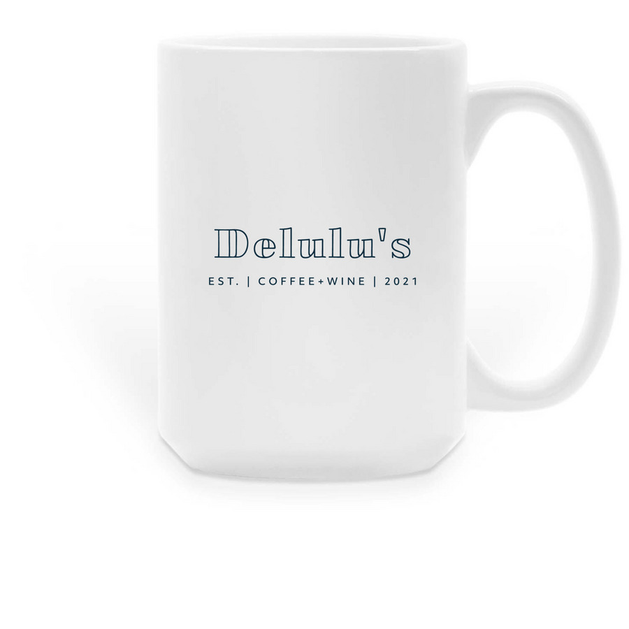 "Delulu's" Coffee Mug, a White Large Coffee Mug