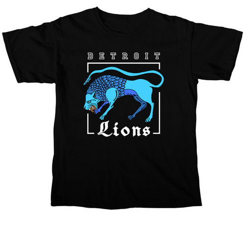 Chainmail Mascots - Detroit Lions, a Black Comfort Colors Unisex Tee
