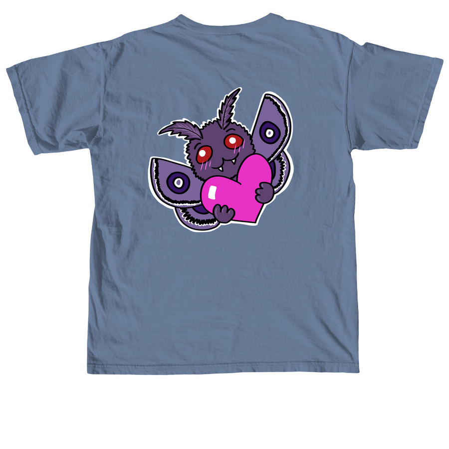 Mothman Loves You&nbsp;, a Blue Jean Comfort Colors Unisex Tee (back-view)