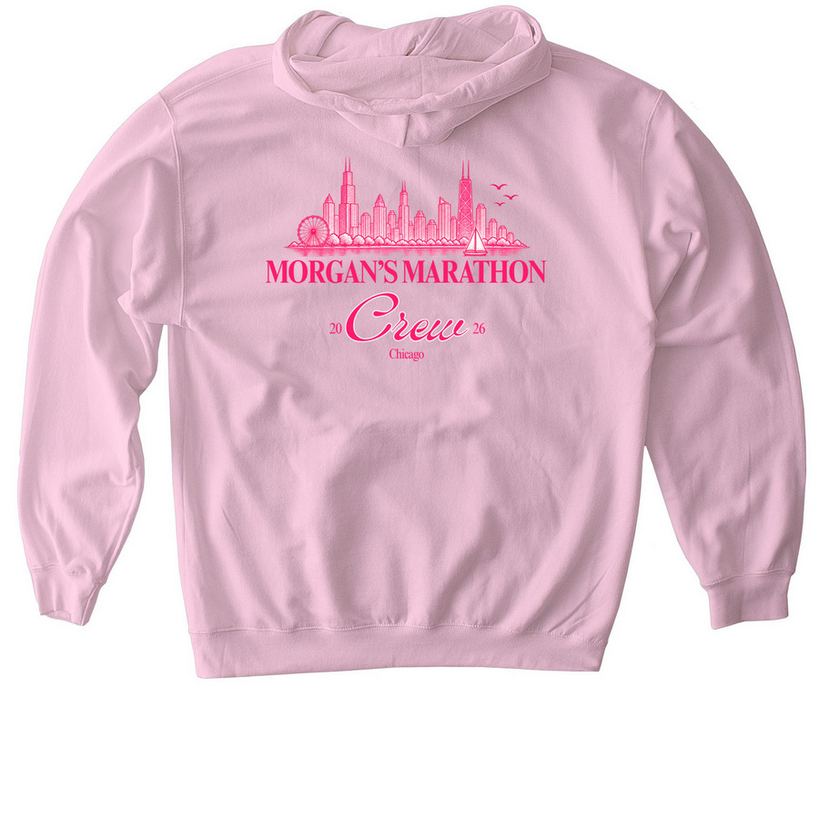 Chicago Marathon Hoodie - Design 2, a Light Pink Gildan Softstyle Pullover Hoodie (back-view)