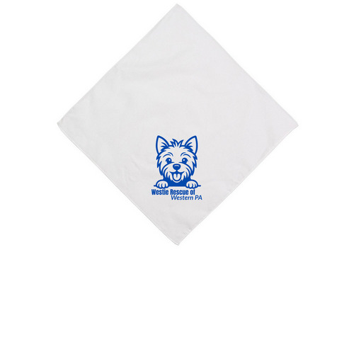 Dog Bandanas, a White Cotton Bandana