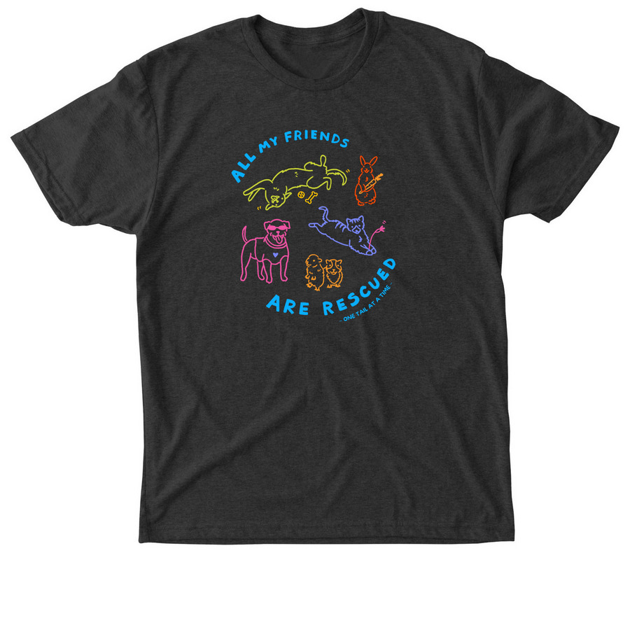 All My Friends are Rescued, a Vintage Black Triblend Unisex Tee