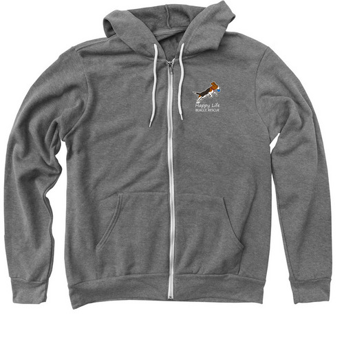 Have a Happy Life!, a Deep Heather Zip Up Hoodie