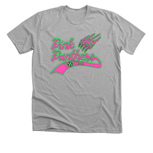 Pink Panthers- WT 7u Softball, a Athletic Heather Premium Unisex Tee