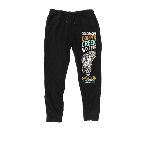 COPPER CREEK WOLF PUP, a Black Midweight Fleece Joggers