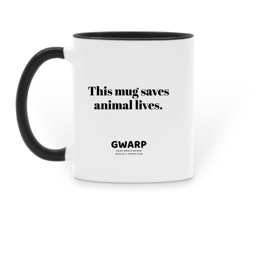 Tommy Mug, a Black Two-Tone Ceramic Mug (back-view)