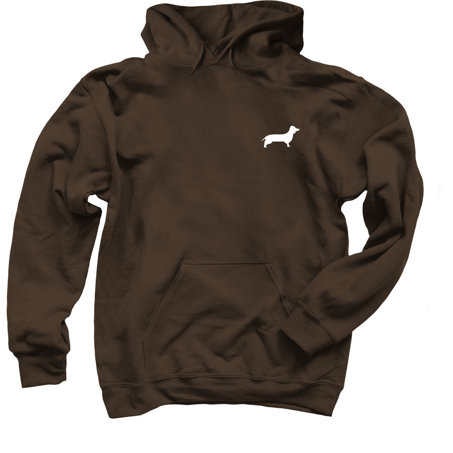 EASILY DISTRACTED BY WIENERS, a Dark Chocolate Pullover Hoodie