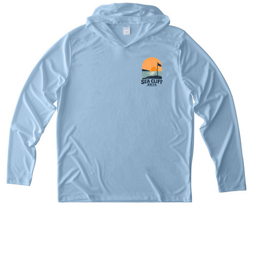 Sunset Park. Performance Tees, Hoodies, Polos, a Light Blue UV Performance Long Sleeve Hoodie