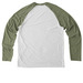 2026 Silk Moth Shirts, a Olive You Green/ Bright White Allmade Eco Triblend Colorblock Raglan Long Sleeve Tee (back-view)