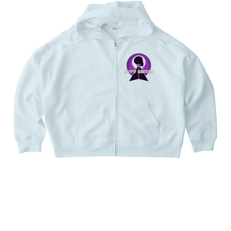 SyFy Sistas Official Logo, a Blue Ice Stanley/Stella Women?s Stella Ida Zip Up Pullover Hoodie