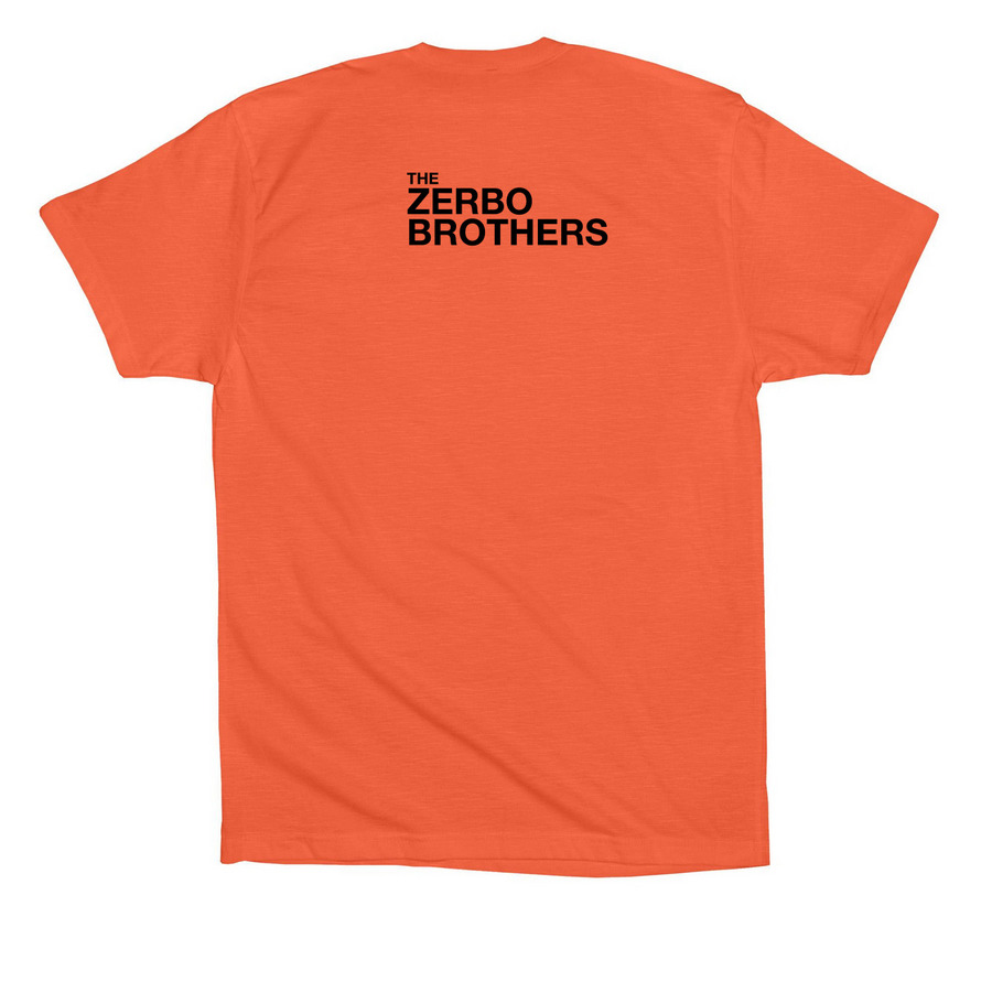 Zerbo Brothers T-Shirt Coral, a Coral Premium Cotton Tee (back-view)