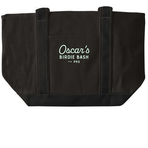 Oscar?s Birdie Bash ? Tote Bag, a Black/Black Large Two-Tone Canvas Tote Bag