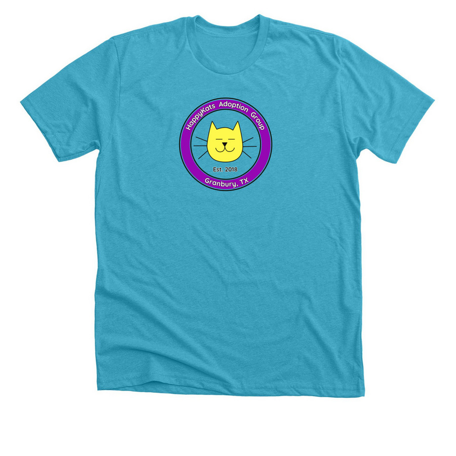 2026 HAPPYKATS, a Heather Aqua Premium Unisex Tee