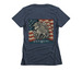 American Flair & Mini Fun, a Midnight Navy Women's Slim Fit Tee (back-view)