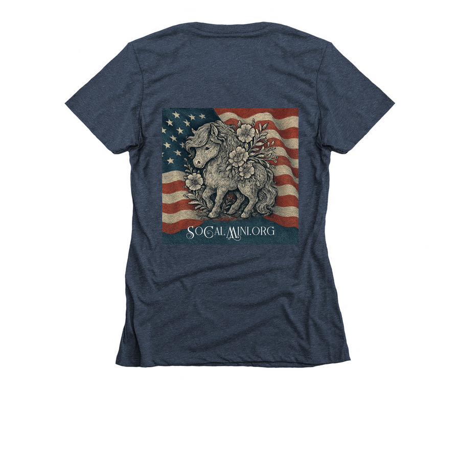 American Flair & Mini Fun, a Midnight Navy Women's Slim Fit Tee (back-view)