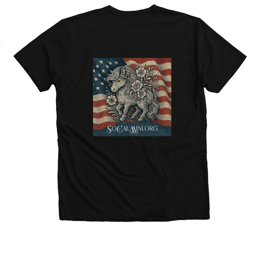American Flair & Mini Fun, a Solid Black Blend Premium V-Neck Tee (back-view)