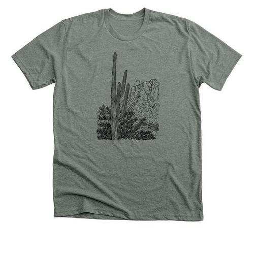 Superstition Mountains, a Deep Heather Premium Unisex Tee