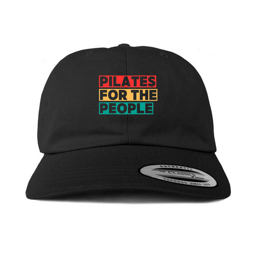 PILATES FOR THE PEOPLE, a Black Printed Classic Baseball Cap