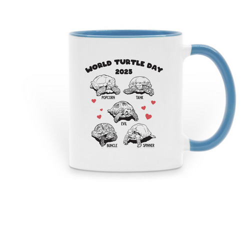 World Turtle Day? 2025 Mugs&nbsp;, a Light Blue Two-Tone Ceramic Mug