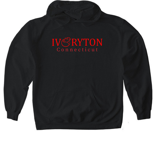 Ivoryton Connecticut Tops - Red, a Black Gildan Softstyle Pullover Hoodie
