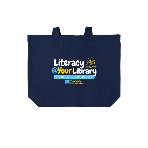 Literacy @ Your Library, a River Blue Navy Cotton Canvas Tote Bag