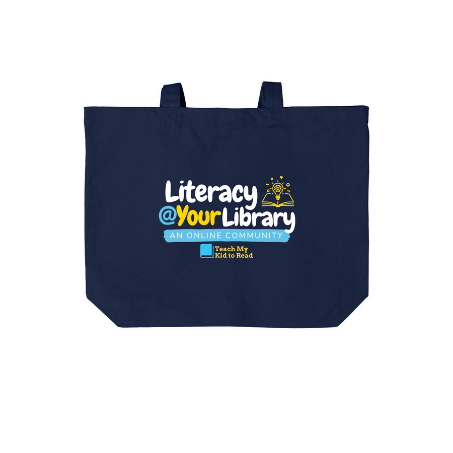 Literacy @ Your Library, a River Blue Navy Cotton Canvas Tote Bag