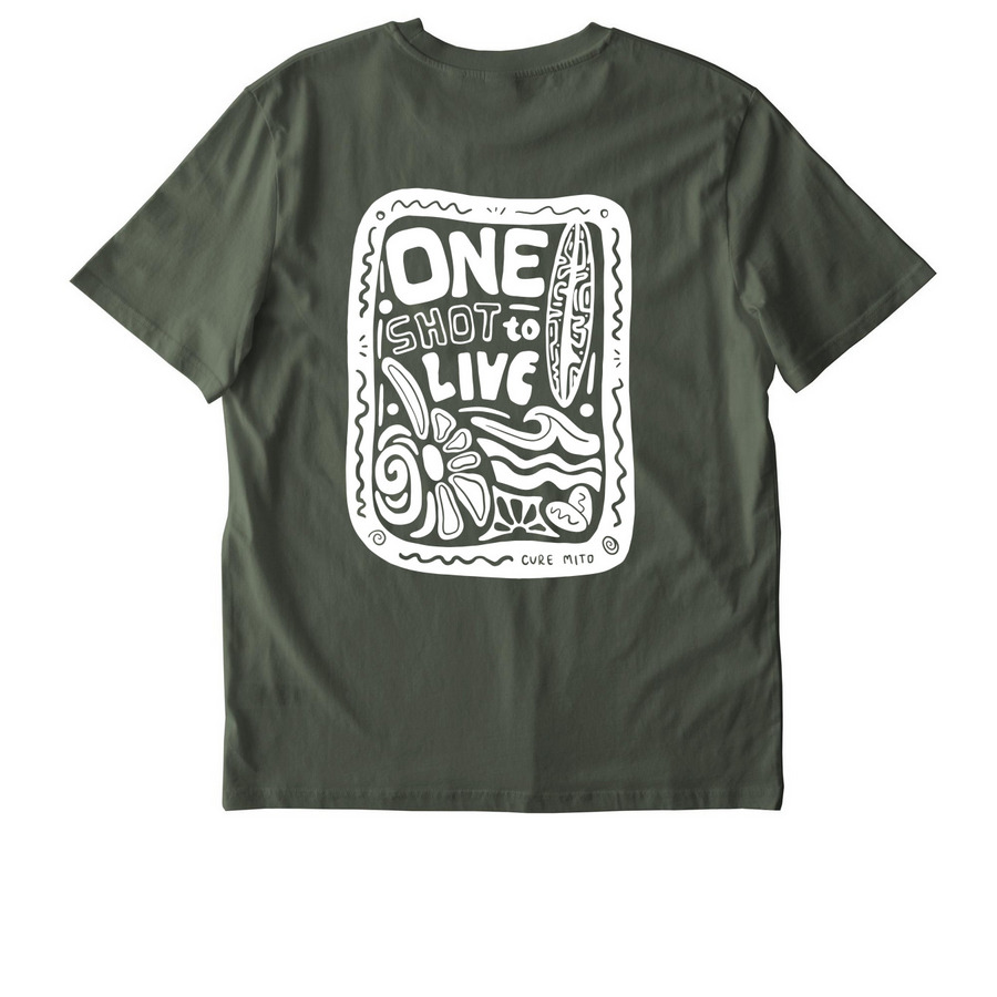 Mito Heart - Long/Short-Sleeve (Youth/Adult), a Khaki Green Stanley/Stella Unisex Creator 2.0 Tee (back-view)